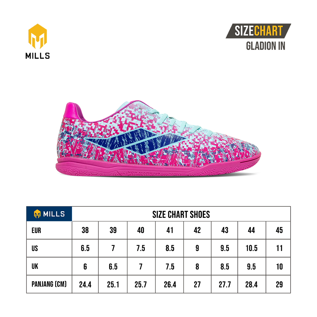 MILLS Sepatu Futsal Gladion IN Cyan / Violet / Pink 9403704