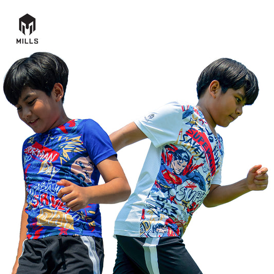 MILLS Superman Baju Olahraga Running Shirt Tee Shirt Kids 45001DC