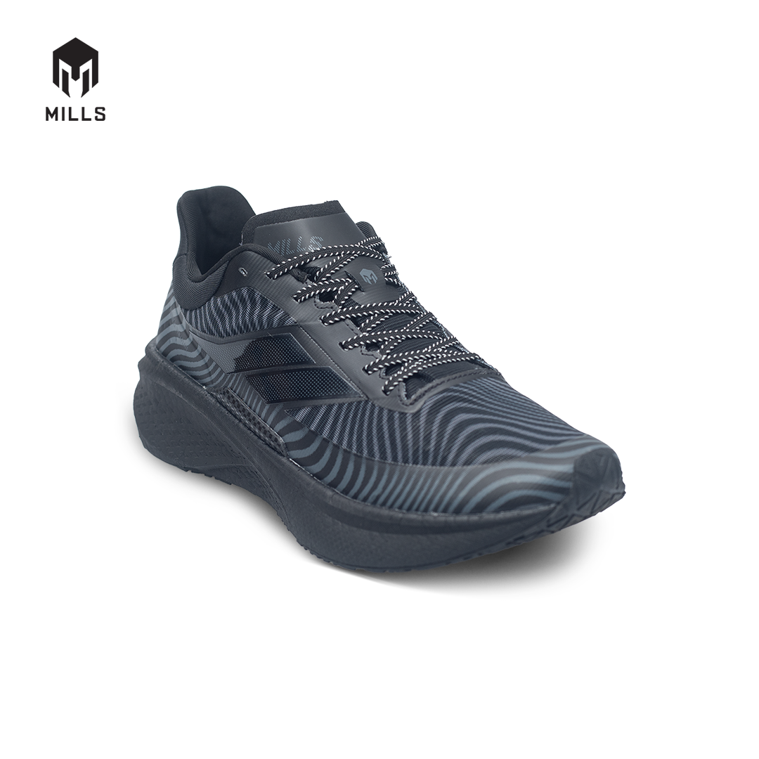 Mills Sepatu Lari Running Shoes Enermax Dynaplate Black / DK Grey 9100702