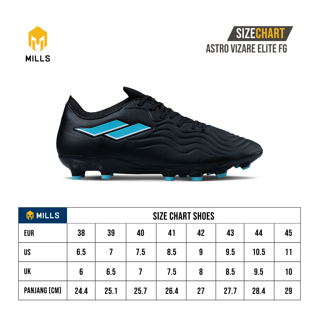 MILLS SEPATU SEPAKBOLA ASTRO VIZARE ELITE FG BLACK/CYAN 9305101