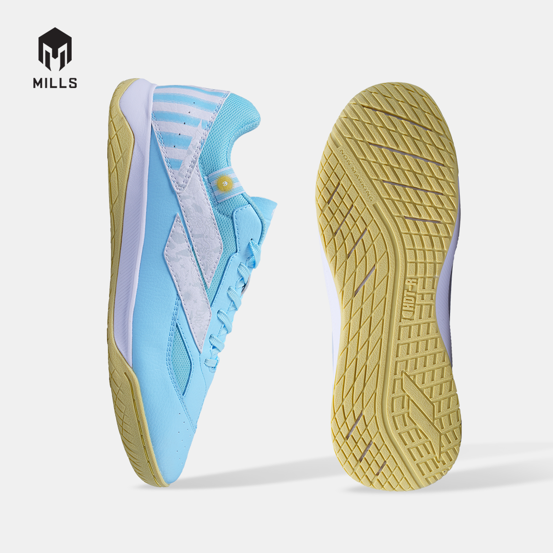 MILLS SEPATU FUTSAL VOLTASALA MIRAGE M2 AQUA BLUE / WHITE / GOLD ARGENTINA 950WCAR