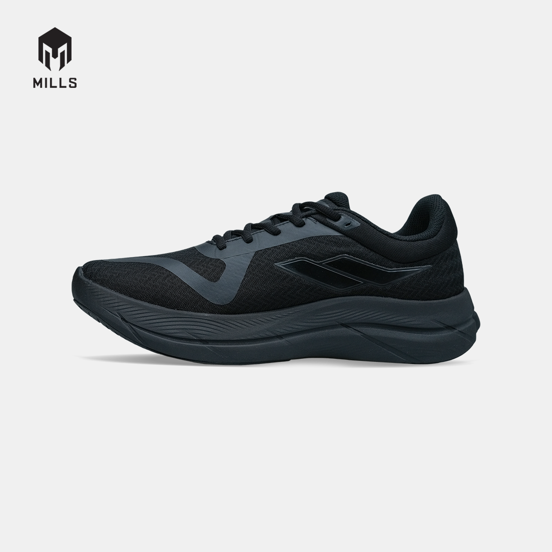 MILLS SEPATU LARI RUNNING SHOES TREXIMO WAVE ALL.BLACK 9108505