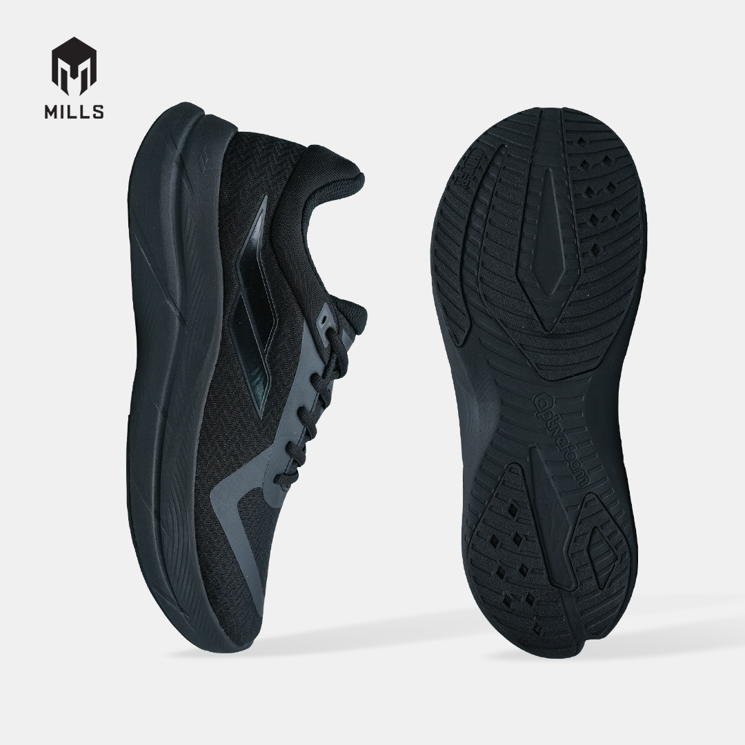 MILLS SEPATU LARI RUNNING SHOES TREXIMO WAVE ALL.BLACK 9108505
