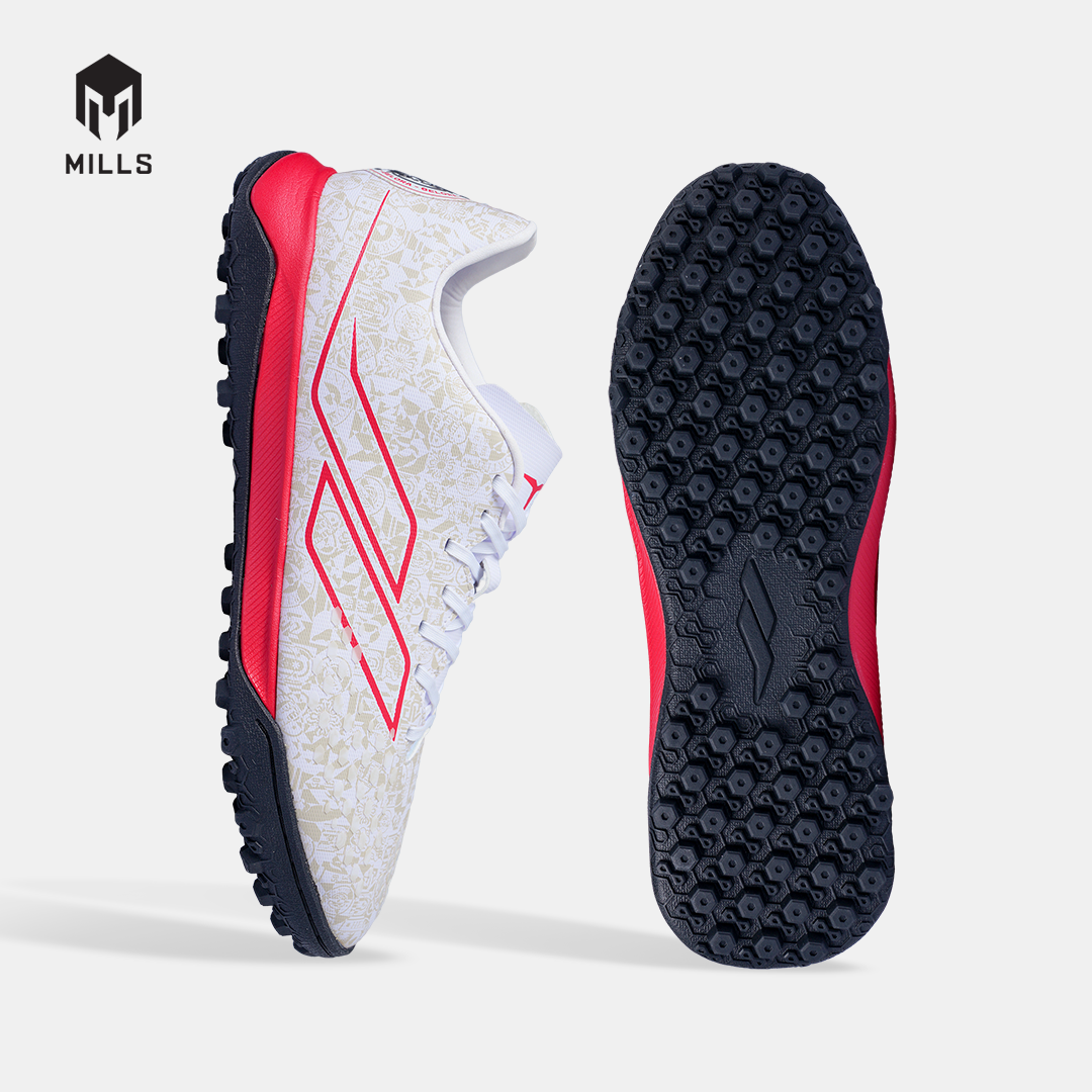 MILLS SEPATU MINI SOCCER TRITON DEISLER 1.9 SW MATCH TF WHITE/FURY.RED/BLACK 9505507