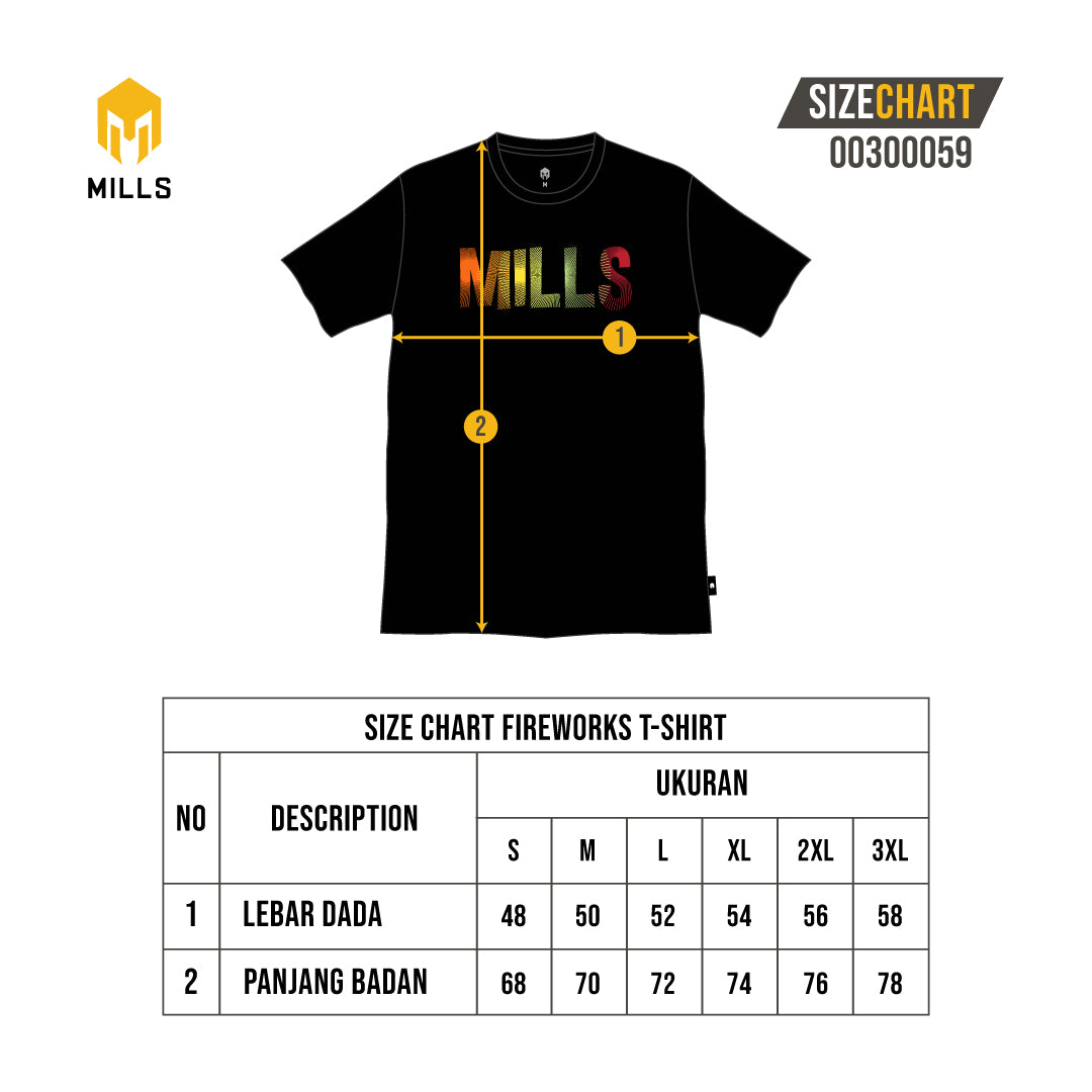 MILLS Kaos Oblong Katun Cotton Fireworks T-shirt 00300059