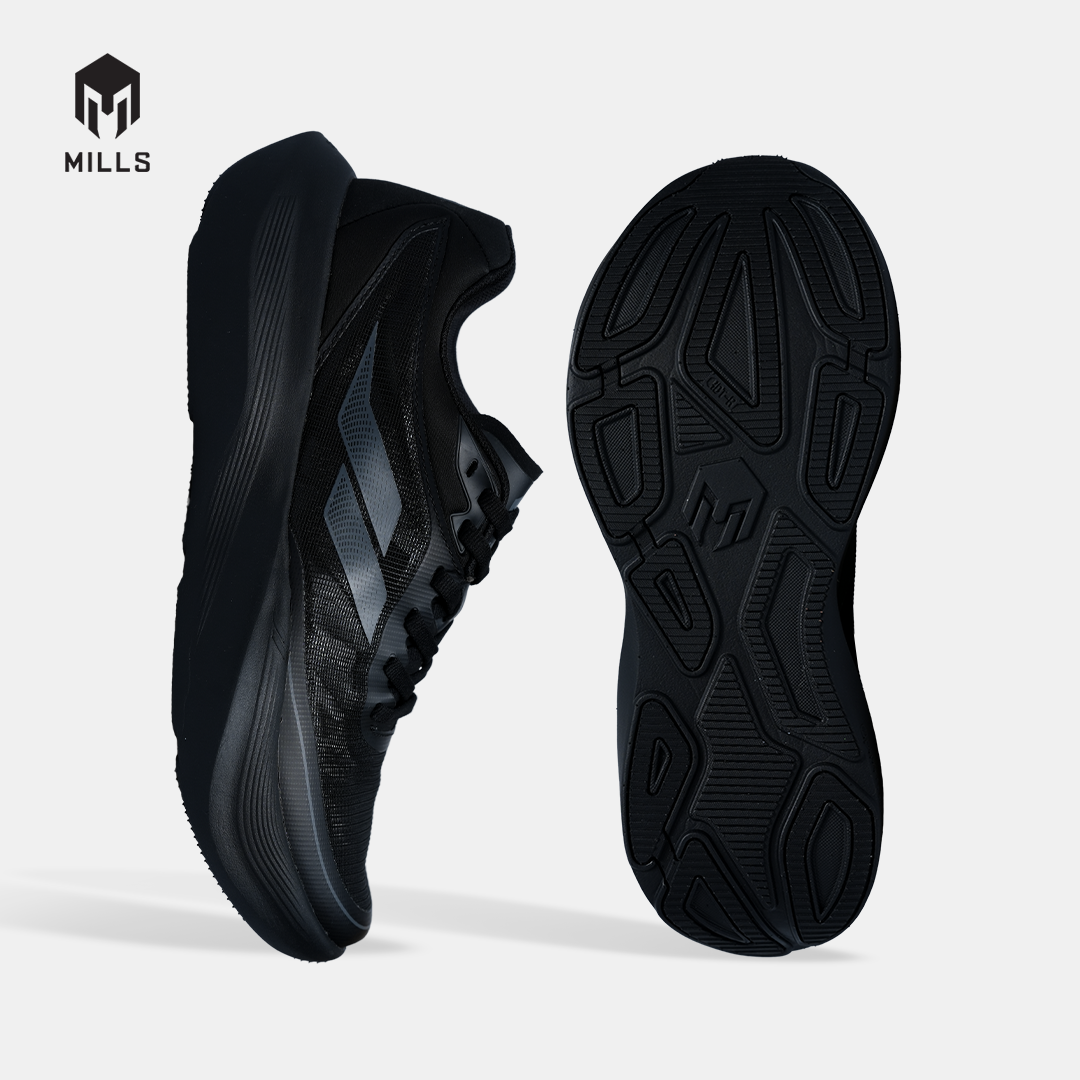 MILLS SEPATU LARI RUNNING SHOES TREXIMO RUSHER  ALL BLACK 9109304