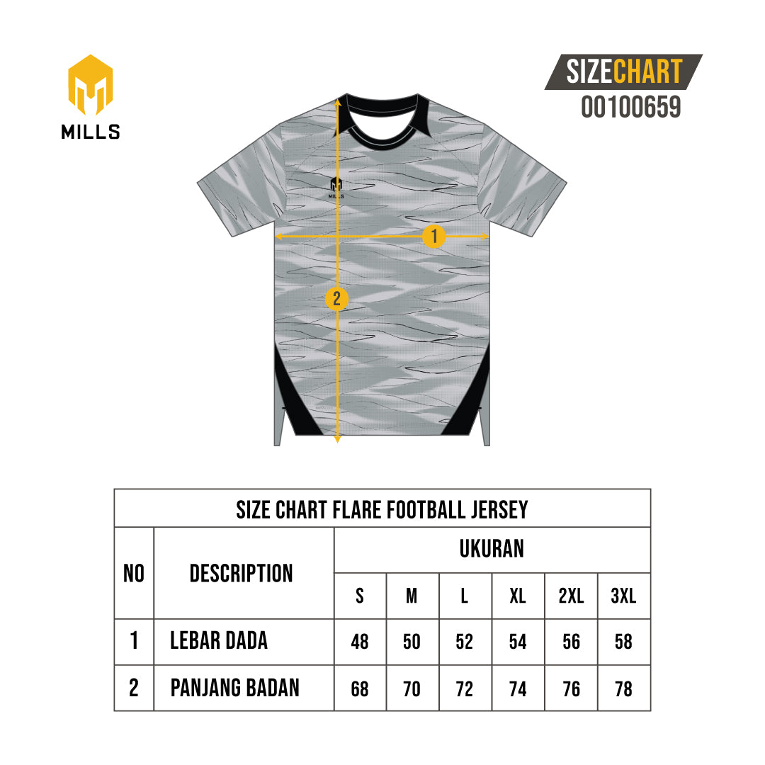 MILLS BAJU OLAHRAGA JERSEY SEPAKBOLA FUTSAL SOCCER FLARE FOOTBALL JERSEY 00100659
