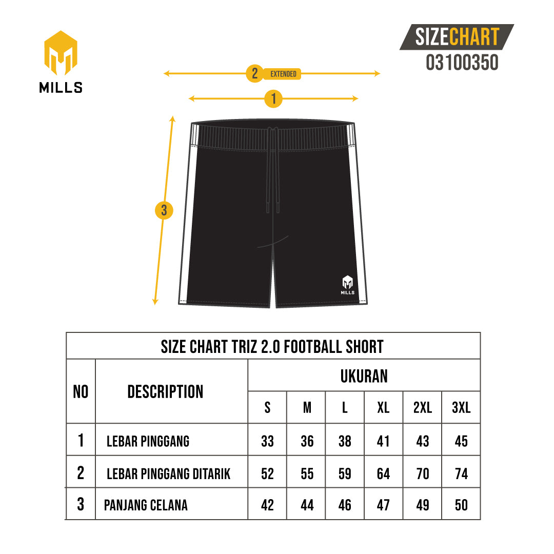 MILLS CELANA OLAHRAGA SEPAKBOLA FUTSAL FOOTBALL SHORT TRIZ 2.0 03100350
