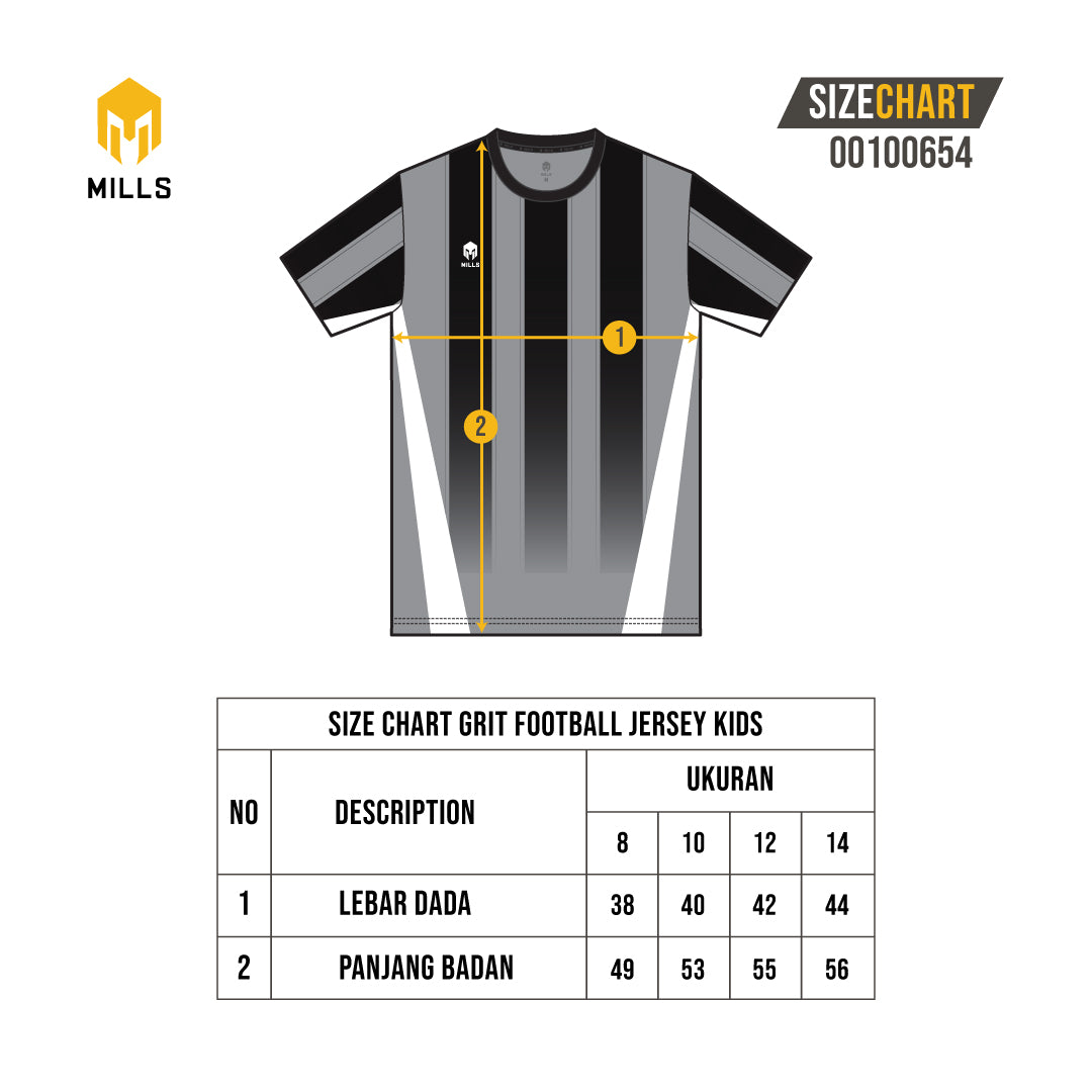 MILLS BAJU OLAHRAGA SEPAKBOLA FUTSAL GRIT FOOTBALL JERSEY KIDS 00100654