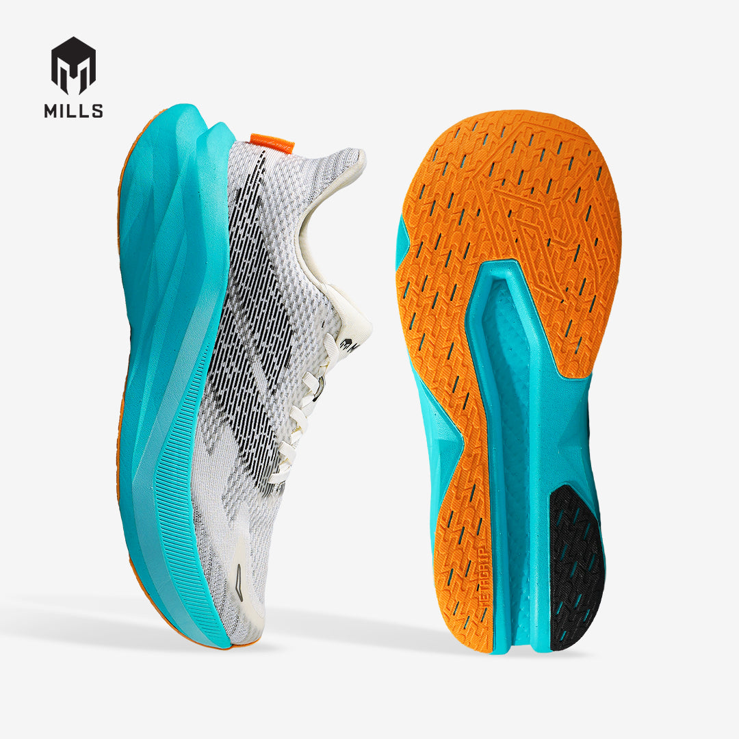 MILLS SEPATU LARI RUNNING SHOES ENERSTRIKE R26 WHITE/JAVA.CYAN/FRESH.ORANGE 9109101