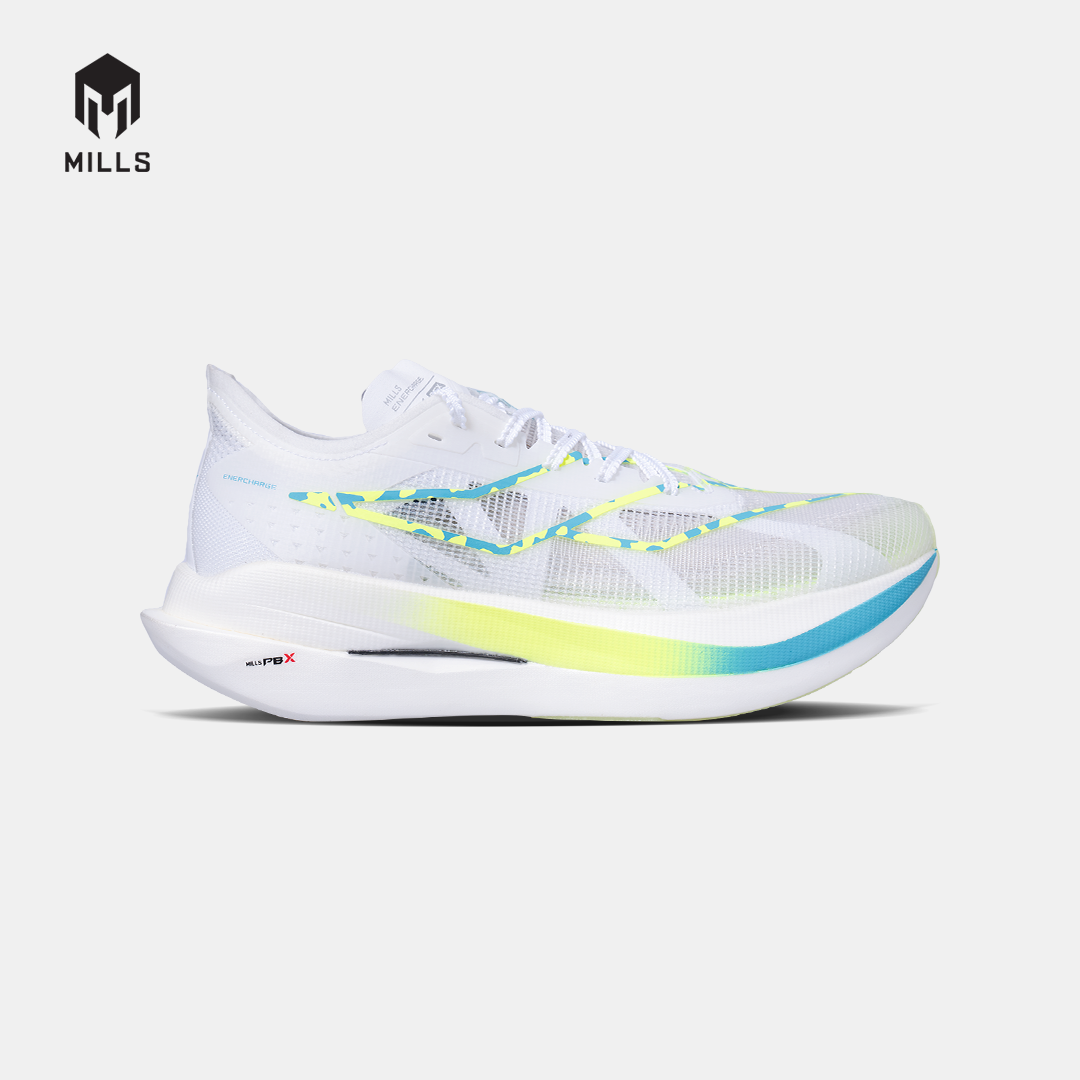 MILLS SEPATU LARI RUNNING SHOES ENERCHARGE M1 WHITE/OCEAN.BLUE/NEON.LIME 9105304