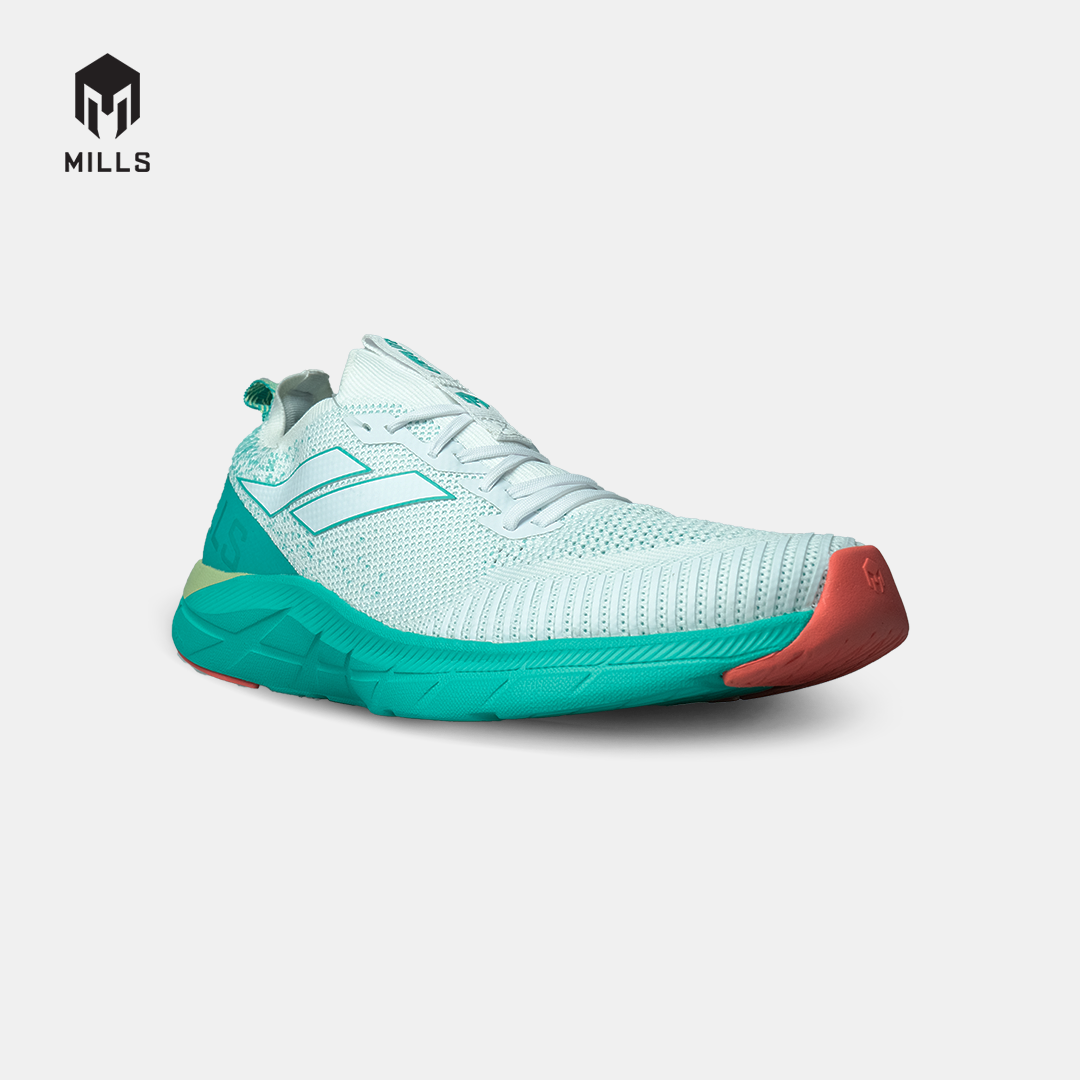 Mills Sepatu Lari Running Shoes Treximo Enerlite White / Teal / Coral 9102011