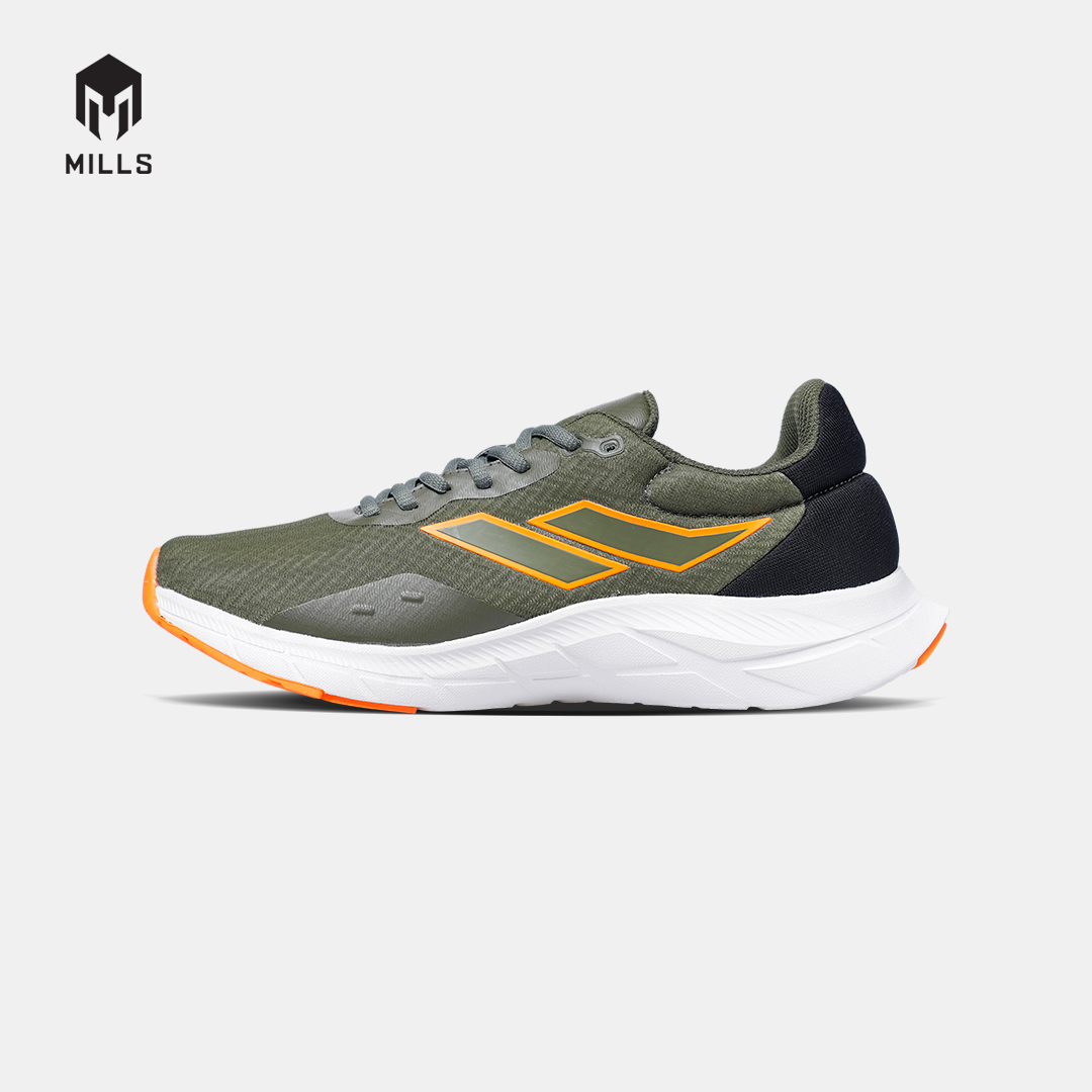 MILLS SEPATU LARI RUNNING SHOES TREXIMO VISION OLIVE/BLACK/ORANGE 9103408
