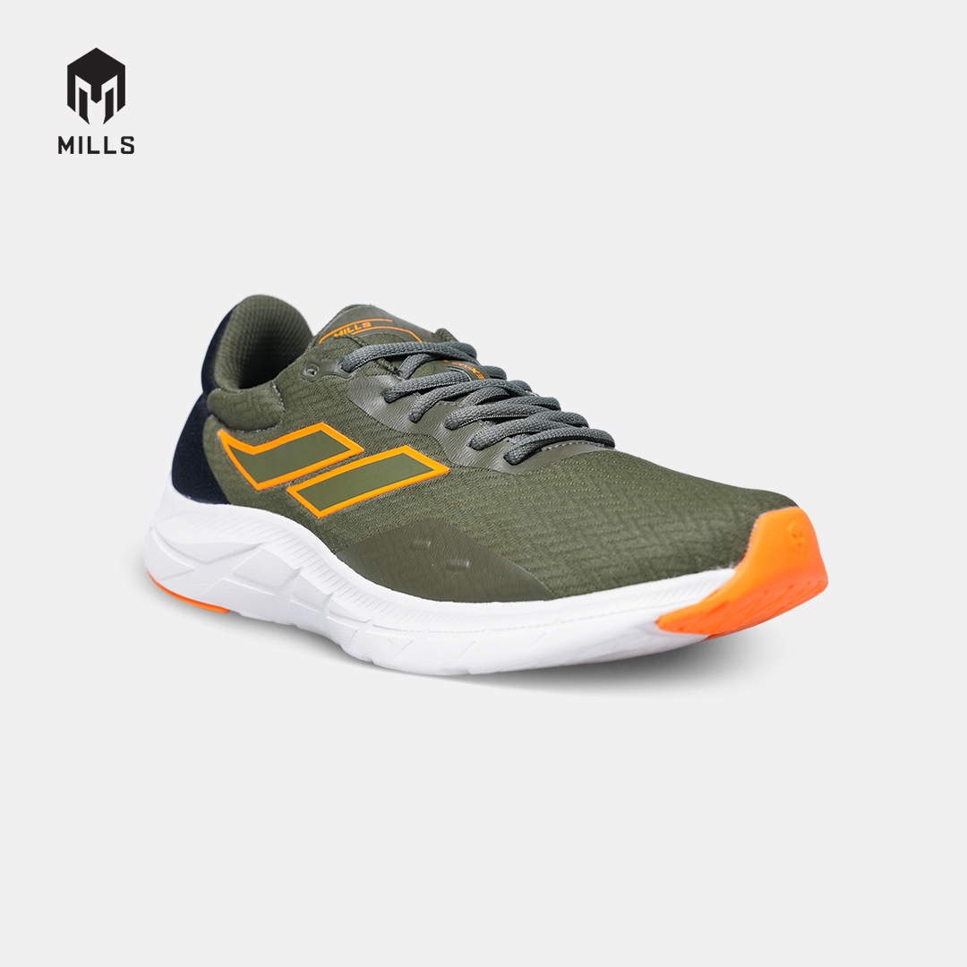 MILLS SEPATU LARI RUNNING SHOES TREXIMO VISION OLIVE/BLACK/ORANGE 9103408