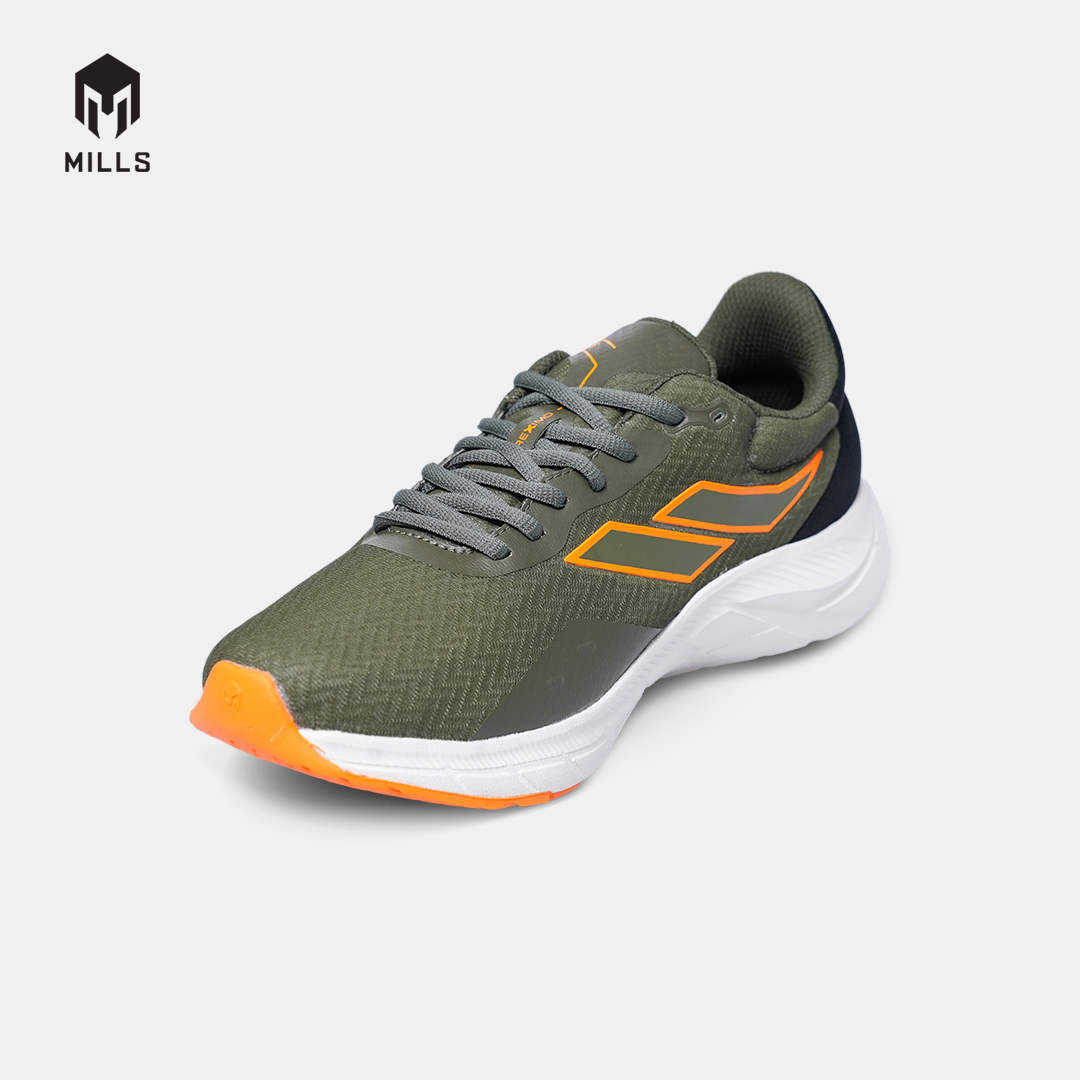 MILLS SEPATU LARI RUNNING SHOES TREXIMO VISION OLIVE/BLACK/ORANGE 9103408