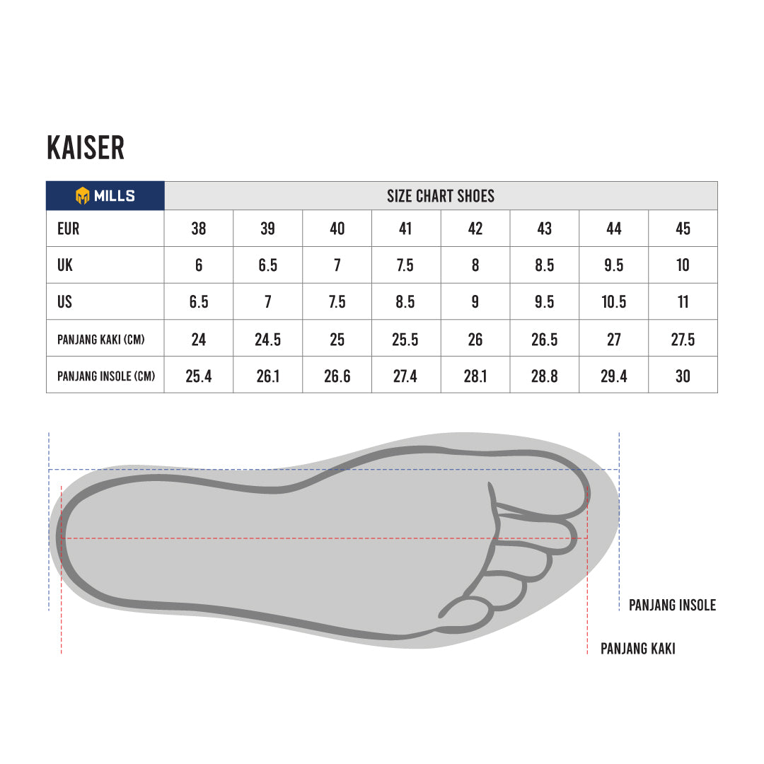 MILLS SEPATU LARI RUNNING SHOES KAISER NAVY BLUE/OFF WHITE/GREEN 9106404