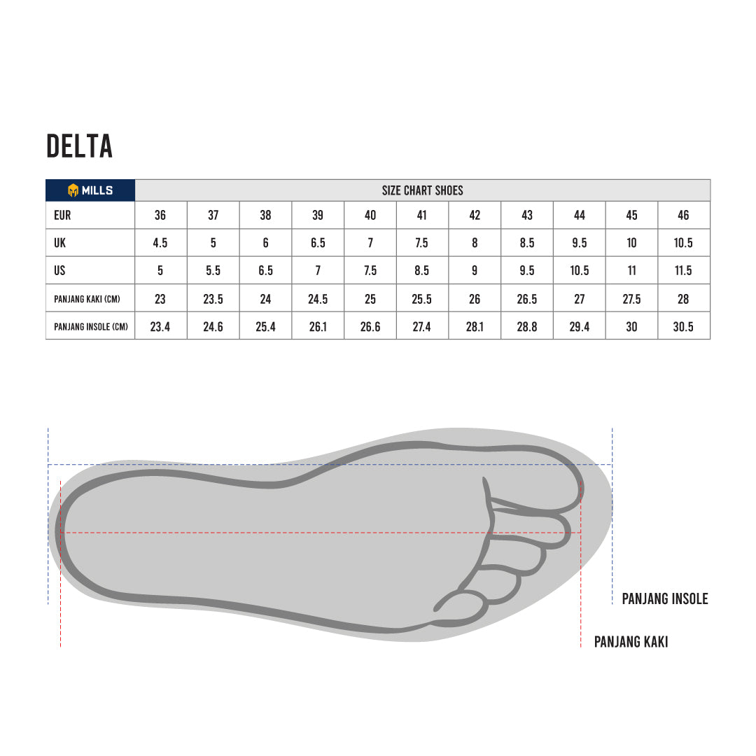 MILLS SEPATU LARI RUNNING SHOES DELTA WHITE/ROYAL BLUE/BLACK 9105706