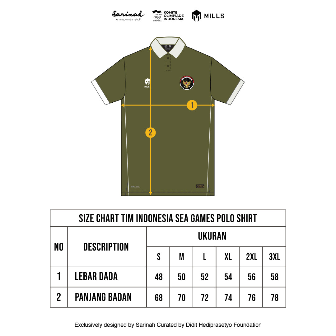 MILLS TIM INDONESIA SEA GAMES POLO SHIRT GREEN 00700311 50SGM
