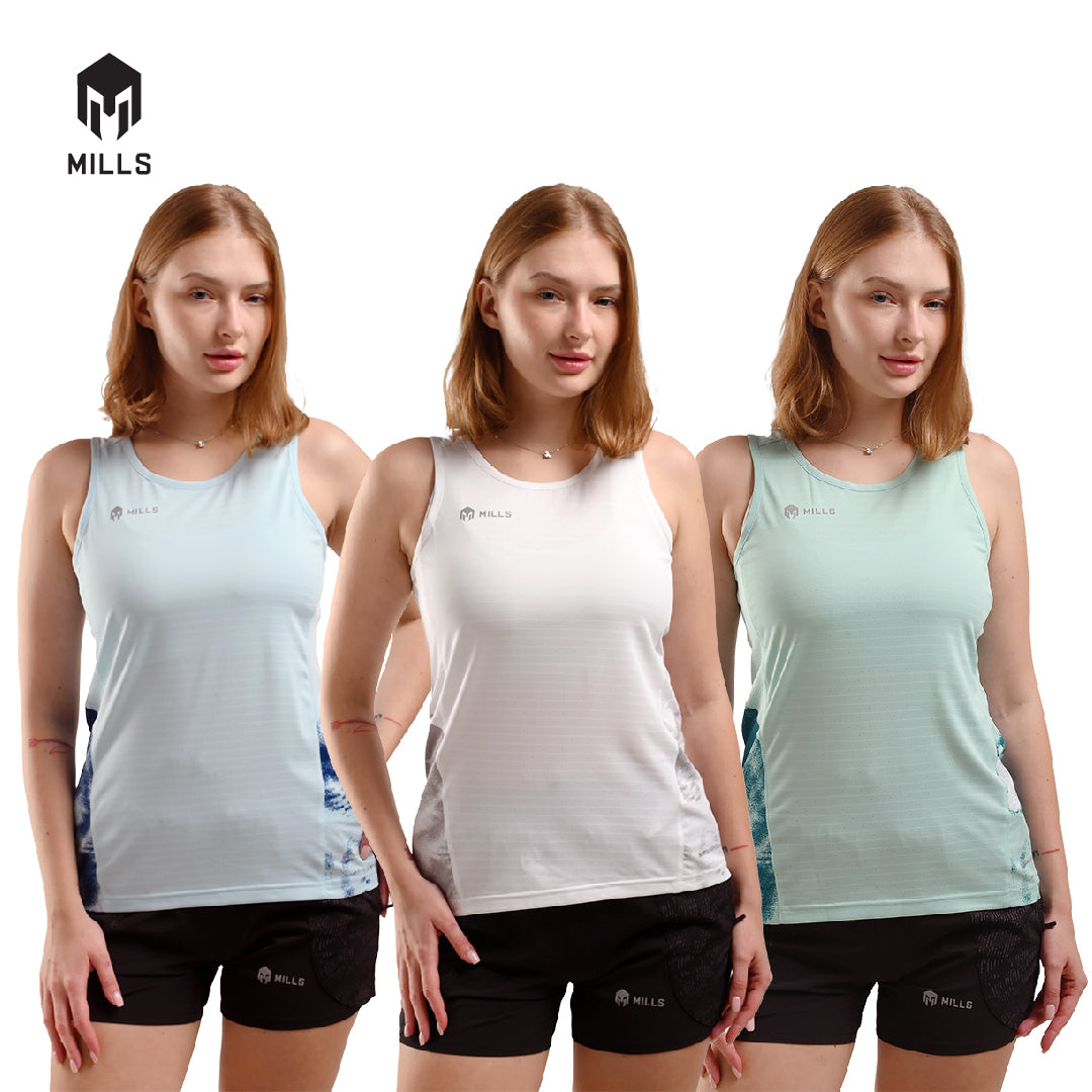 MILLS Singlet Wanita Running Lauf Running Tank Women Sleeveless 6009