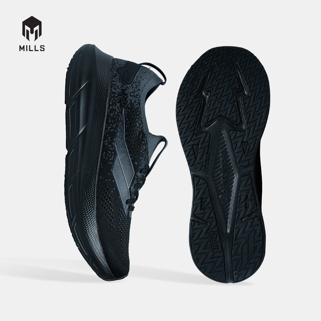 MILLS SEPATU LARI RUNNING SHOES ENERMAX NANOKNIT M2 BLACK/DK.GREY 9108109