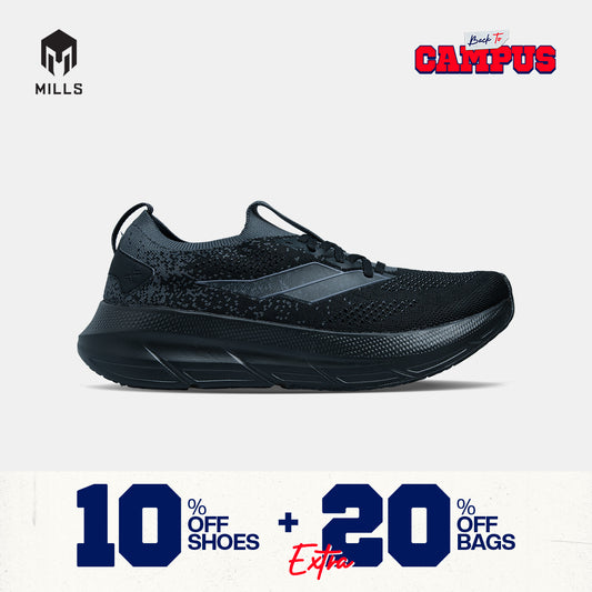 MILLS SEPATU LARI RUNNING SHOES ENERMAX NANOKNIT M2 BLACK/DK.GREY 9108109