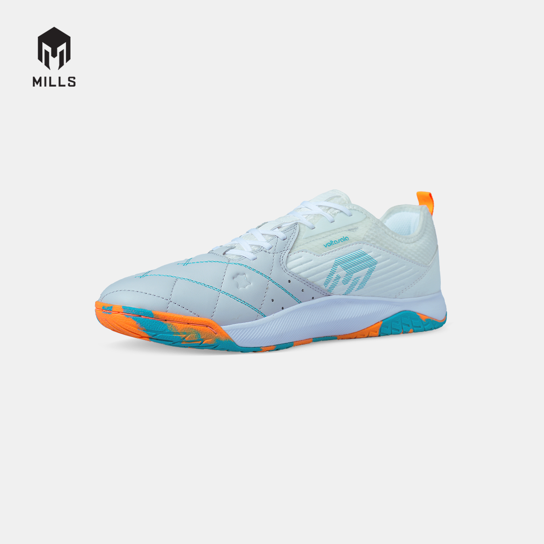 MILLS SEPATU FUTSAL VOLTASALA LEON M2 LEA WHITE/JAVA.CYAN/ORANGE 9502601