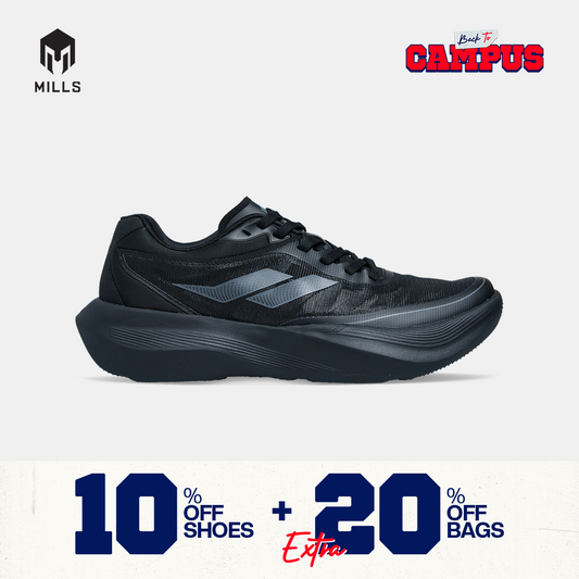 MILLS SEPATU LARI RUNNING SHOES TREXIMO RUSHER  ALL BLACK 9109304
