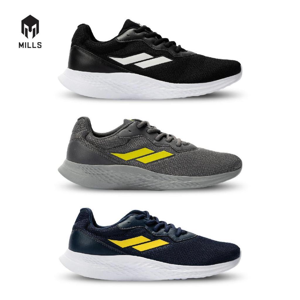 MILLS Sepatu Lari Running Shoes Specter Black / White 9101406