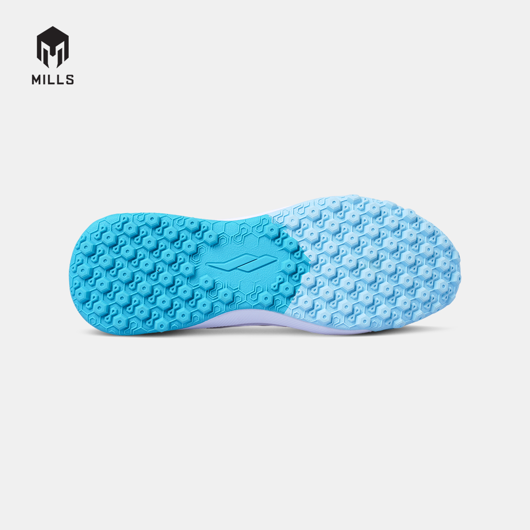 MILLS SEPATU MINI SOCCER ASTRO SPARTAN M2 PRIME TF WHITE/JAVA.CYAN/AQUA.BLUE 9001709