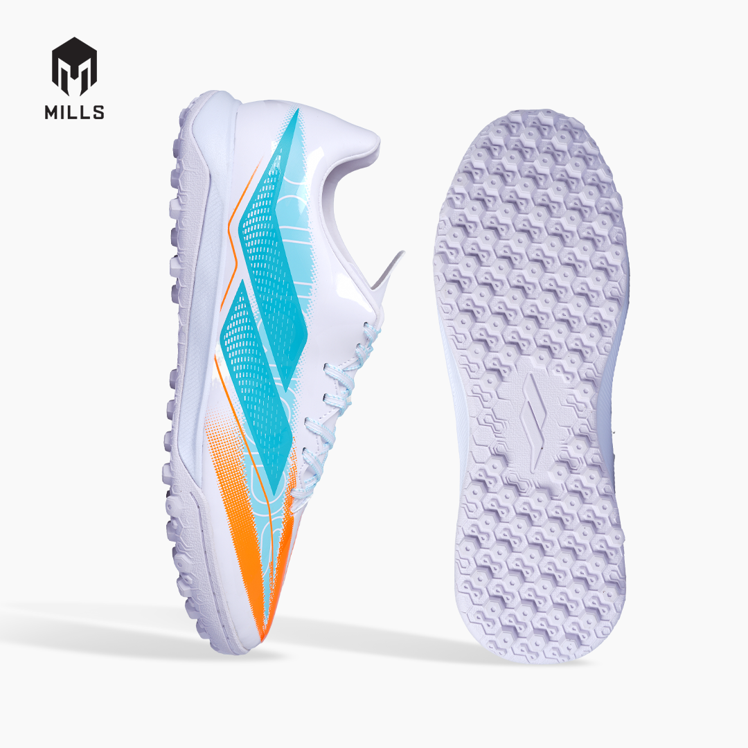 MILLS SEPATU MINI SOCCER XYCLOPS SPEEDFREAK M2.1 MATCH TF WHITE/JAVA.CYAN/FRESH.ORANGE 9008301