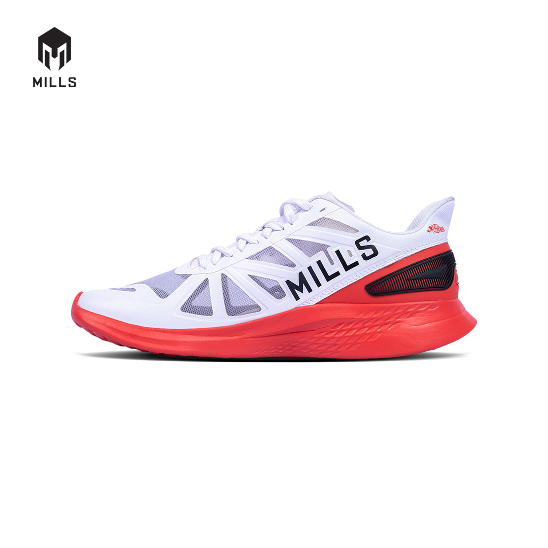 Mills Sepatu Lari Running Shoes Treximo Saga White / Black / Red 9100307