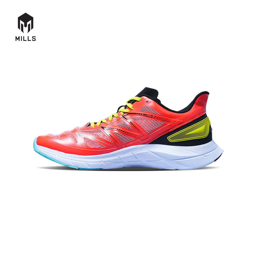 Mills Sepatu Lari Running Shoes Treximo Saga V2 Red Fiesta / Black / Neon / White 9101209