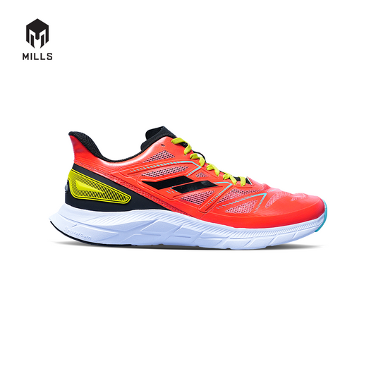 Mills Sepatu Lari Running Shoes Treximo Saga V2 Red Fiesta / Black / Neon / White 9101209