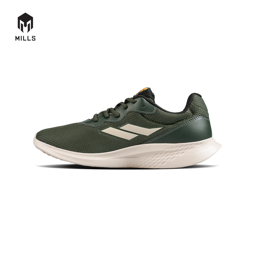 Mills Sepatu Lari Running Shoes Specter Olive/Broken White / Orange 9101404
