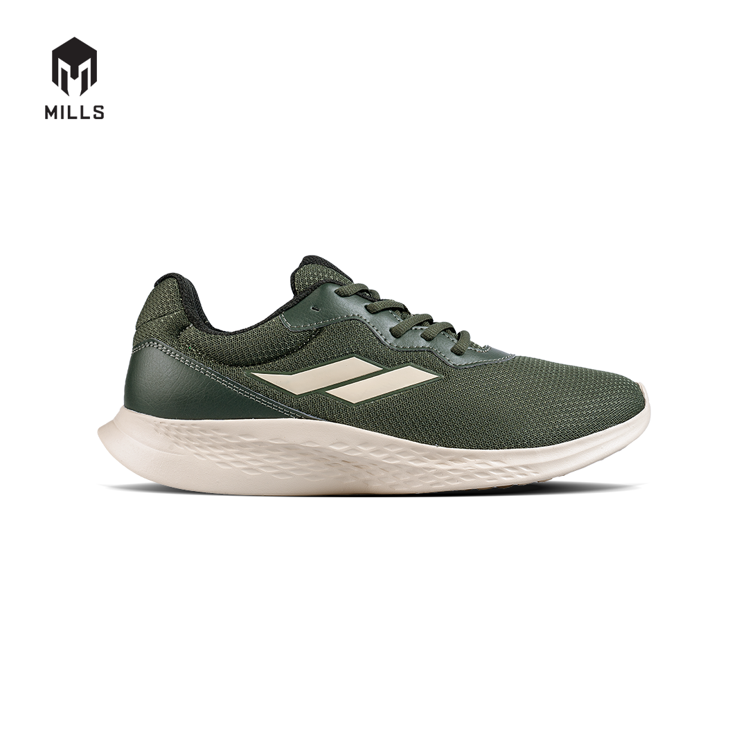 Mills Sepatu Lari Running Shoes Specter Olive/Broken White / Orange 9101404