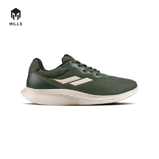 Mills Sepatu Lari Running Shoes Specter Olive/Broken White / Orange 9101404