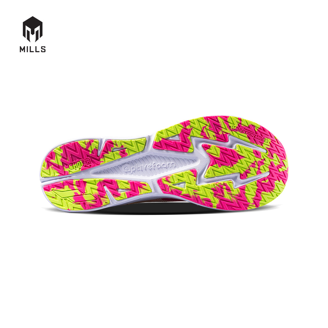 Mills Sepatu Lari Running Shoes Enermax Tycoon Magenta / White / Neon.Green 9102703