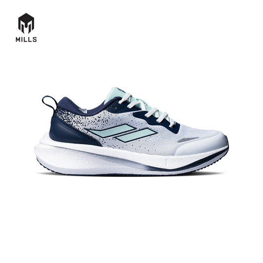 Mills Sepatu Lari Running Shoes Dynaplate Fineknit White / Tosca / Navy 9103602
