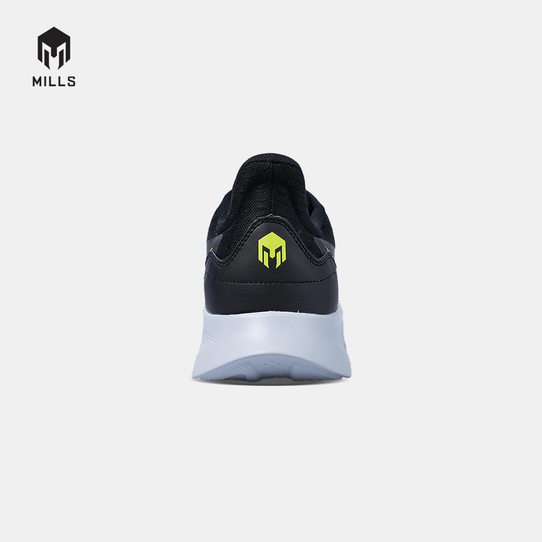 MILLS SEPATU LARI RUNNING SHOES DELTA BLACK/LT.GREY/LASER LIME 9105710