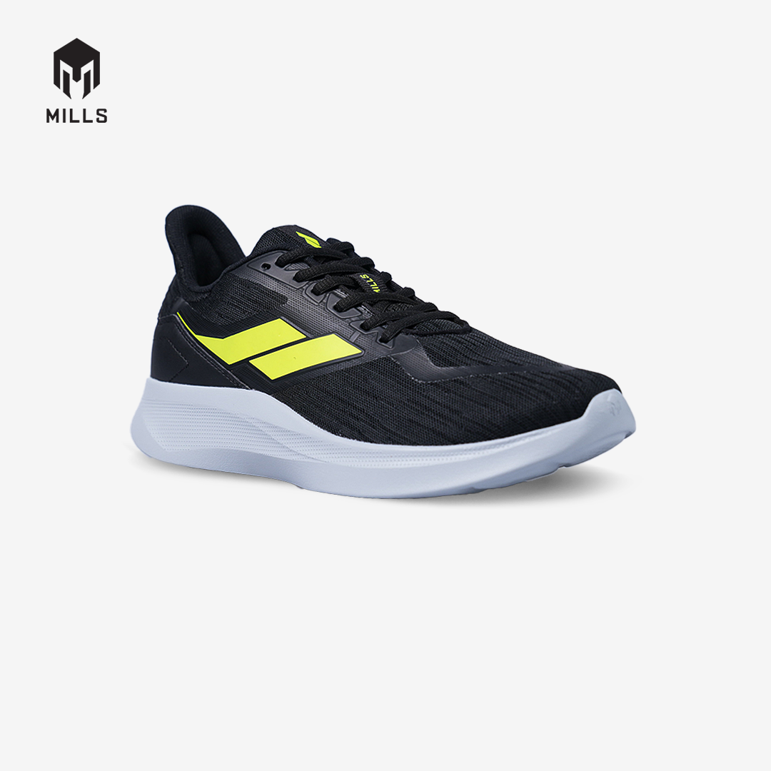 MILLS SEPATU LARI RUNNING SHOES DELTA BLACK/LT.GREY/LASER LIME 9105710