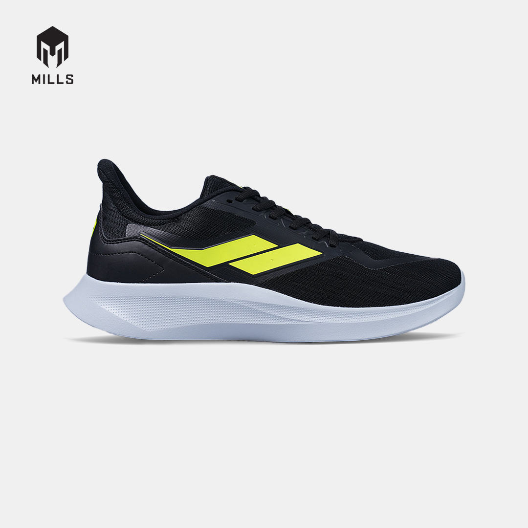 MILLS SEPATU LARI RUNNING SHOES DELTA BLACK/LT.GREY/LASER LIME 9105710