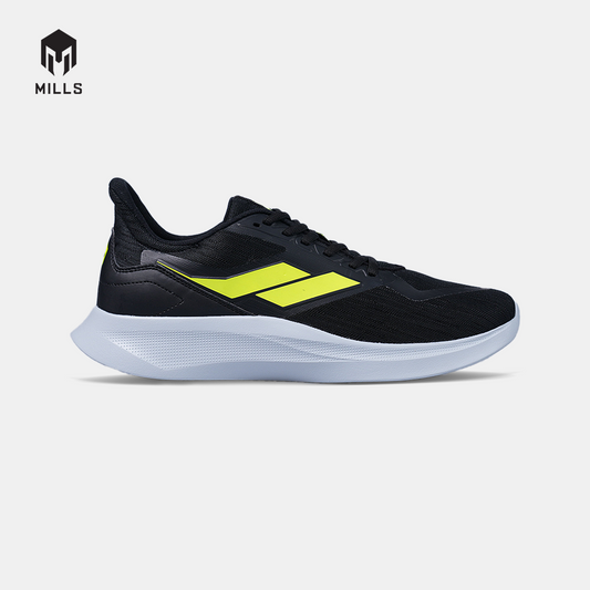 MILLS SEPATU LARI RUNNING SHOES DELTA BLACK/LT.GREY/LASER LIME 9105710