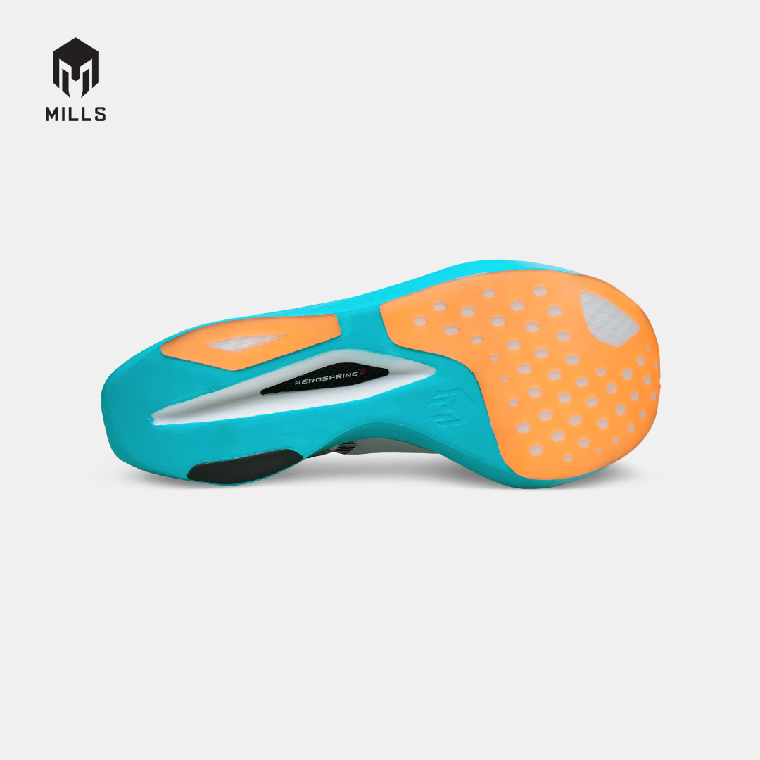MILLS SEPATU LARI RUNNING HYPERCHARGE R26 WHITE/JAVA.CYAN/FRESH.ORANGE 9105901