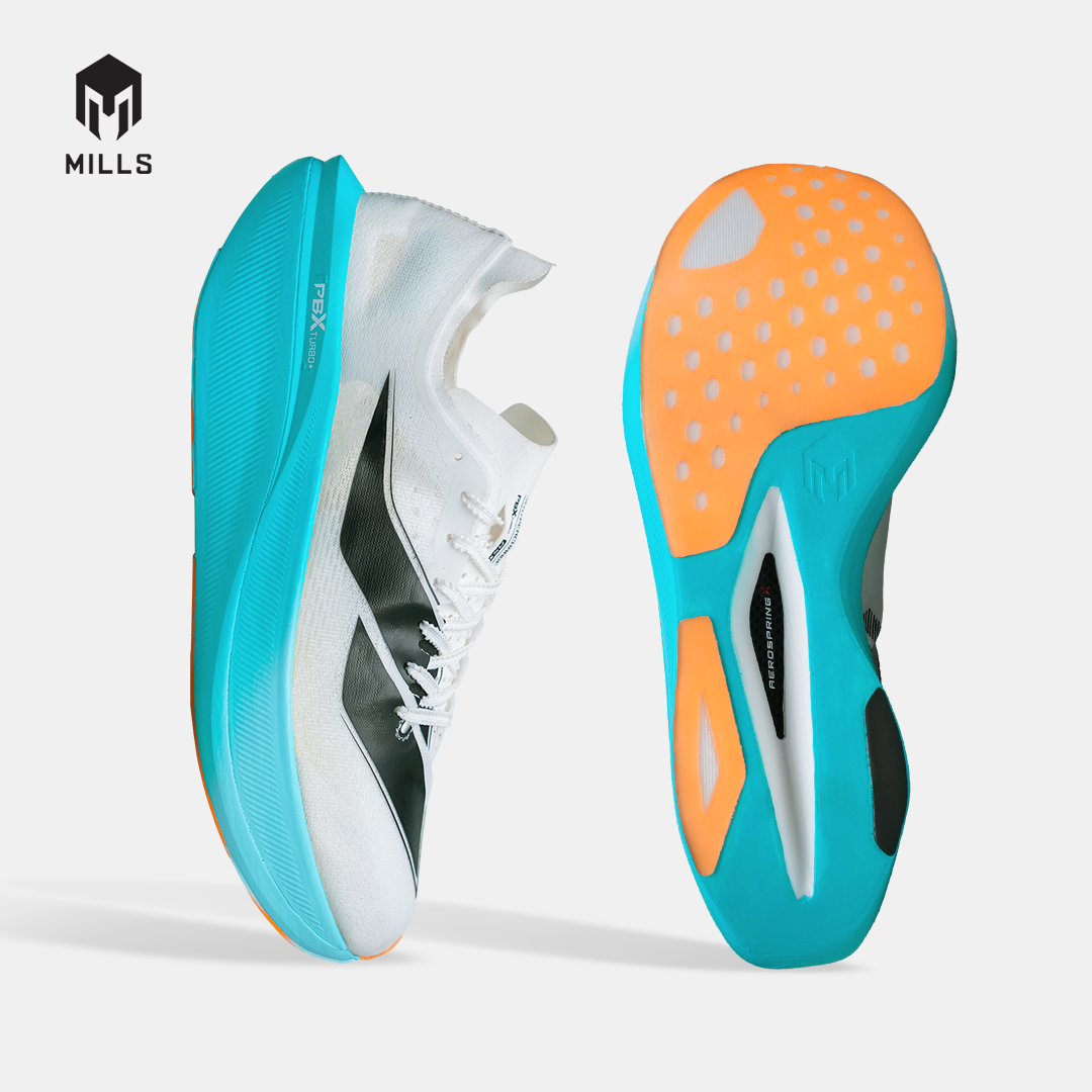 MILLS SEPATU LARI RUNNING HYPERCHARGE R26 WHITE/JAVA.CYAN/FRESH.ORANGE 9105901