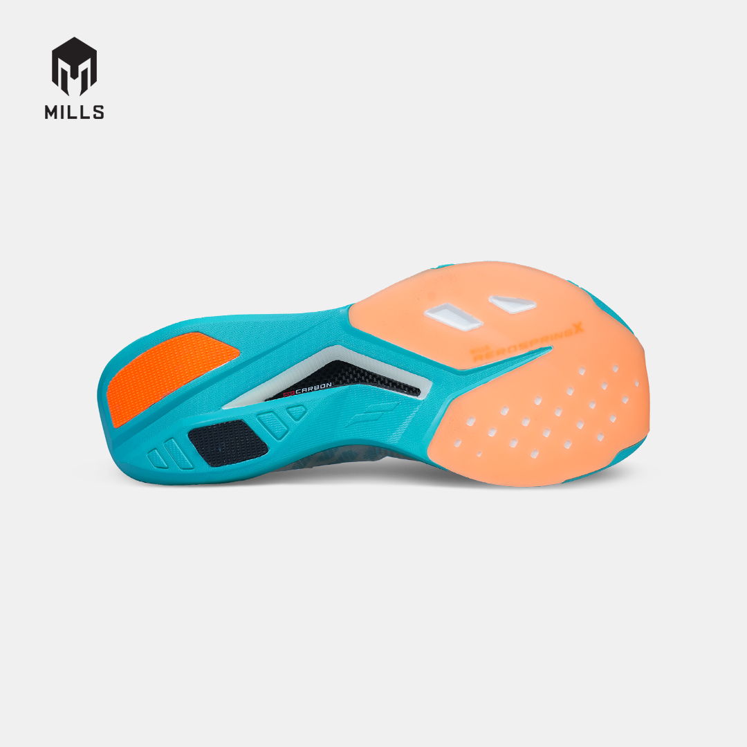 MILLS SEPATU LARI RUNNING SHOES ENERCHARGE M2 WHITE/JAVA.CYAN/FRESH.ORANGE 9106601