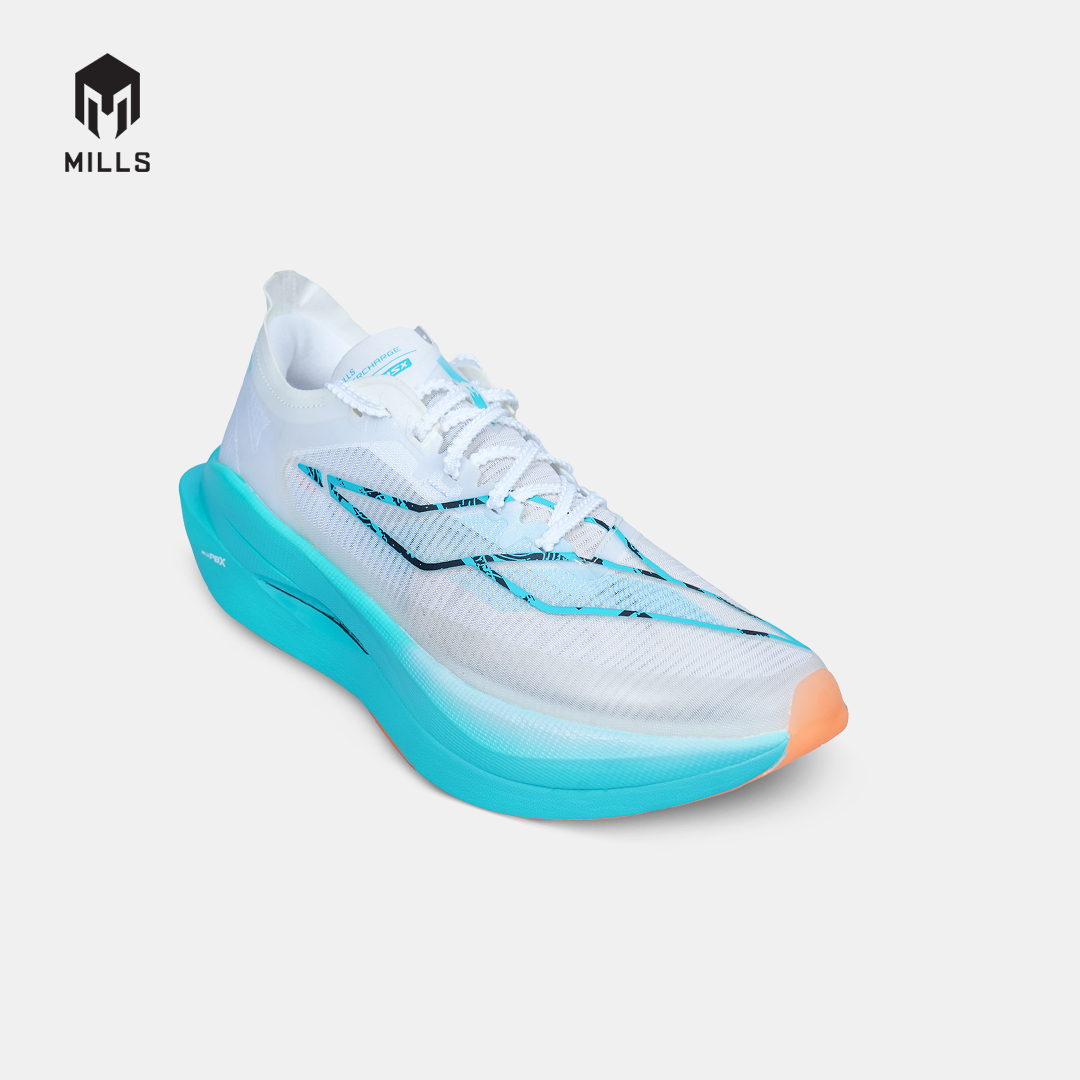 MILLS SEPATU LARI RUNNING SHOES ENERCHARGE M2 WHITE/JAVA.CYAN/FRESH.ORANGE 9106601