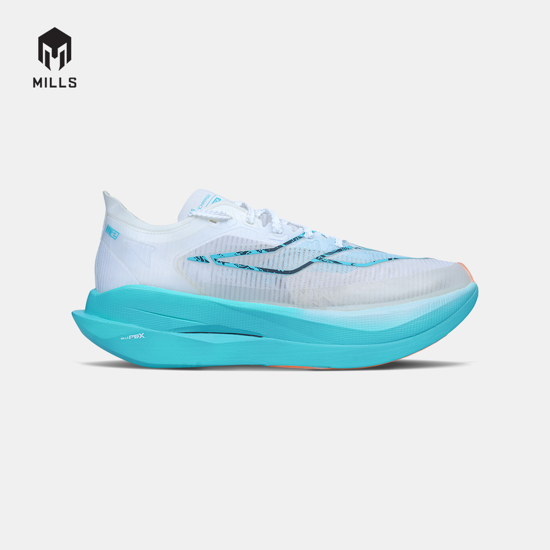 MILLS SEPATU LARI RUNNING SHOES ENERCHARGE M2 WHITE/JAVA.CYAN/FRESH.ORANGE 9106601