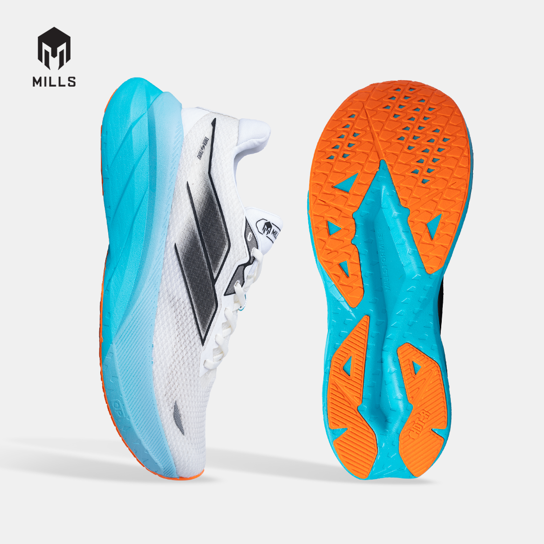 MILLS SEPATU LARI RUNNING SHOES ENERSTRIKE ZENITH M2 WHITE/JAVA.CYAN/FRESH.ORANGE 9106902