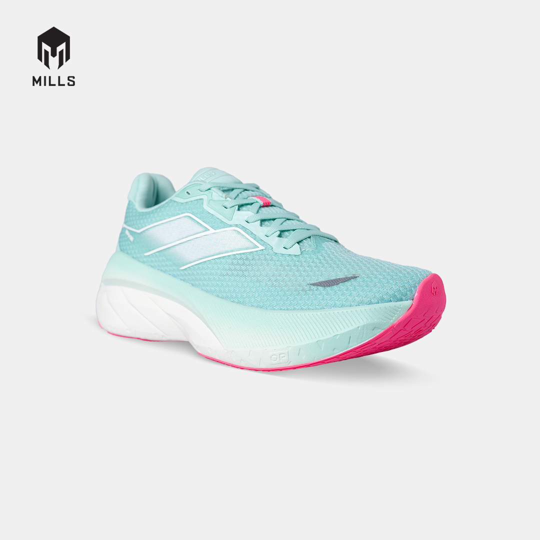 MILLS SEPATU LARI WANITA WOMEN RUNNING SHOES ENERSTRIKE ZENITH M2 FL MISTY.TEAL/OFF.WHITE/HOT.PINK 9107004