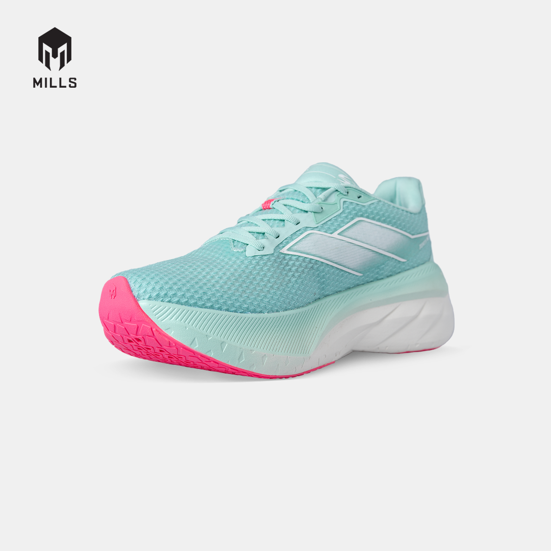 MILLS SEPATU LARI WANITA WOMEN RUNNING SHOES ENERSTRIKE ZENITH M2 FL MISTY.TEAL/OFF.WHITE/HOT.PINK 9107004